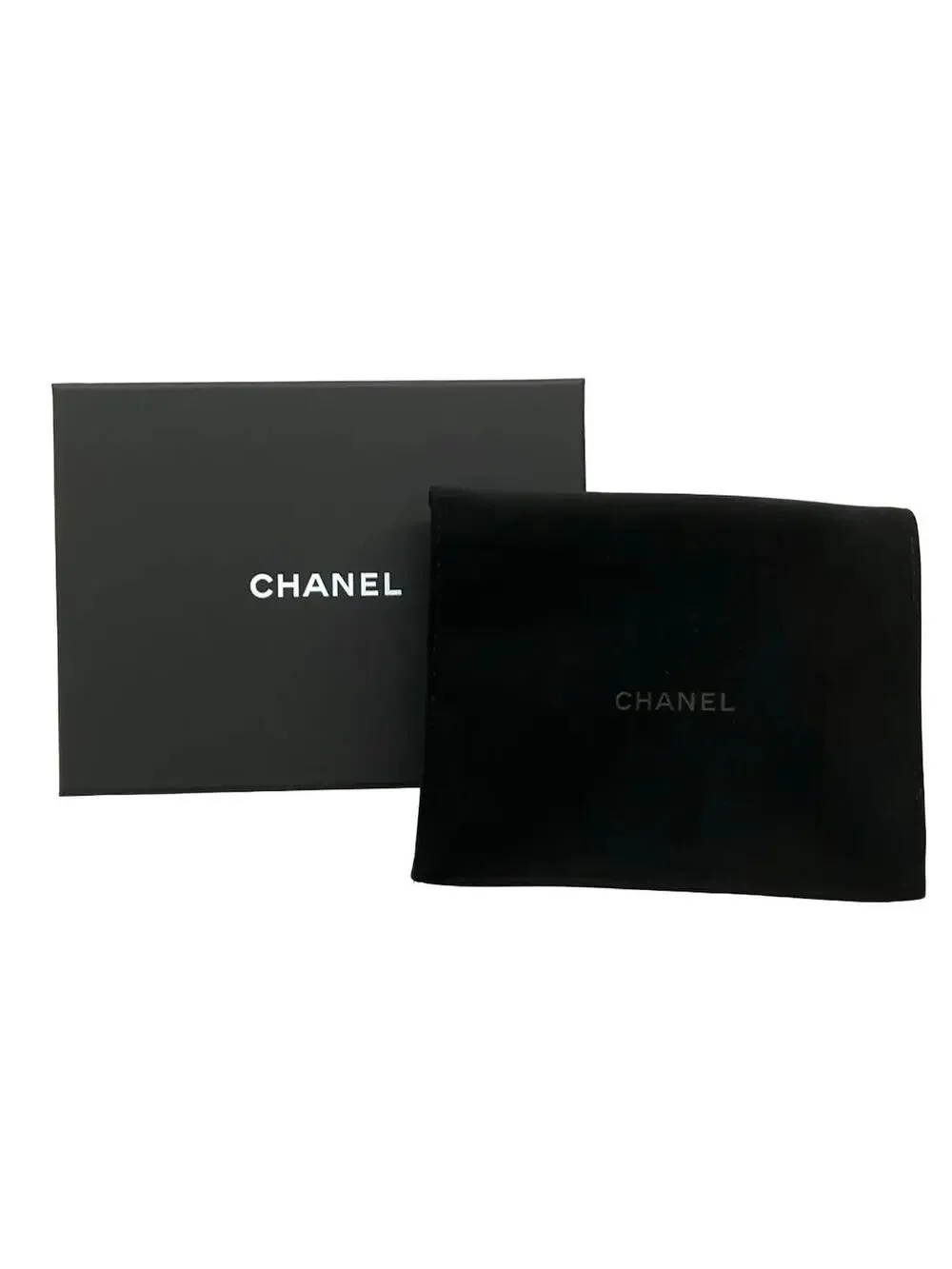 Chanel Navy Calfskin Card Case Gold #300004C13B